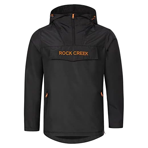 Rock Creek Herr Windbreaker Jacka Anorak H-295, svart, 3XL