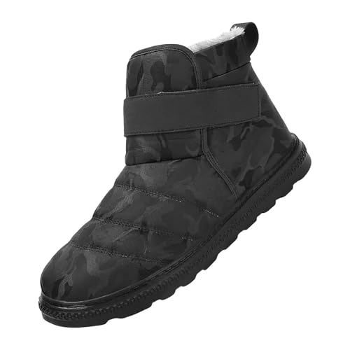 Generisch Zapatos de vaquero para hombre, zapatillas informales, botas de nieve para mujer, botas de nieve acolchadas para invierno, botas cálidas para hombre, zapatos para hombre, zapatillas negras,