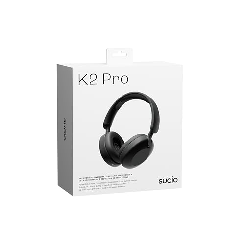 Sudio K2 Pro Noir Casque Audio Bluetooth Réduction Bruit Active Autonomie 65H