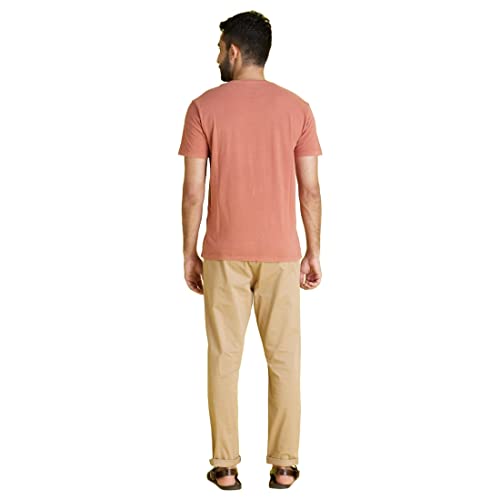 Image of Celio Solid Khaki Cotton Chinos