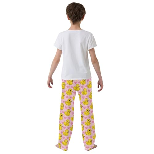 Cute Yellow Rubber Ducks Cute Pajama Pants, Soft Sleepwear Lounge Pants Pajama Pj Bottoms for 6-14 Years3