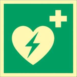 Automatisierter externer Defibrillator (AED) HIGHLIGHT Folie 20 x 20cm Leuchtdichte: HIGHLIGHT 48 mcd/m² gemäß ISO 7010, E010