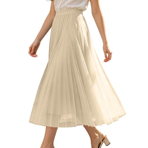 Jupe longue A-line en tulle pour un look décontracté de printemps