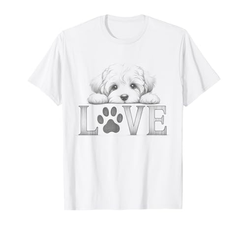 Maltipoo Dog Love Paw Design T-Shirt