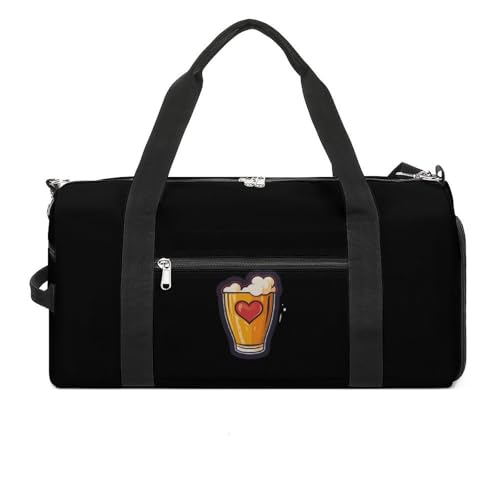 Beer Foam Print Gym Bag Travel Duffel Bag Sports Tote Bag Workout Bag Weekender Bag for Women Men