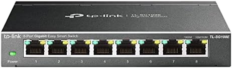 TP-Link 8 Port Gigabit Switch | Easy Smart Managed | Plug & Play | Desktop/Wall-Mount | Sturdy Metal w/Shielded Ports | Support QoS, Vlan, IGMP and LAG (TL-SG108E)
