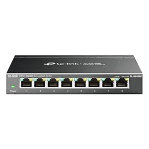 TP-Link 8 Port Gigabit Switch | Easy Smart Managed | Plug & Play | Desktop/Wall-Mount | Sturdy Metal w/Shielded Ports | Support QoS, Vlan, IGMP and LAG (TL-SG108E)
