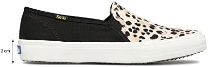 Keds Women's Double Decker Leopard Canvas Sneaker, Black, 6 | Image 6
