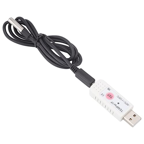 Yanmis Sensor de Temperatura de Computadora USB Impermeable, Registrador de Datos en Tiempo Real para Interiores y Exteriores, Sala de Computadoras, Monitoreo de Almacén con Alarma, Monitoreo
