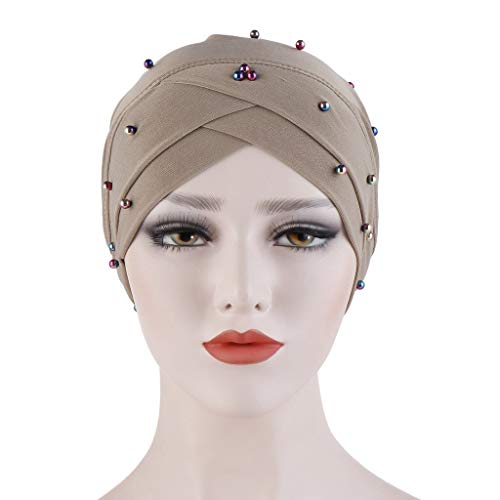 Turbante elástico feminino para quimioterapia, proteção de cabelo trançado, turbante muçulmano, Esti