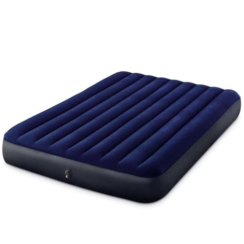 Image of HACER Inflatable Air Bed Portable Mattress Quick Inflation /Deflation Blow Up Double Beds for Home Camping Travel (Dark Blue)