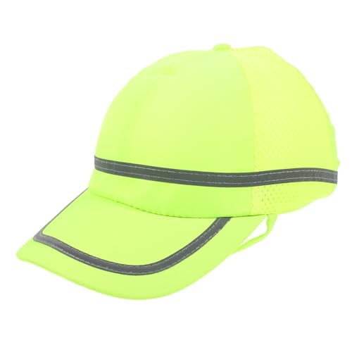 SOPOTUTU Casco Reflectante Seguridad Visera Parasol, Plástico Fluorescente Amarillo, Orificios Ventilados para Trabajo Exterior, Sombrero De Trabajo para Hombre, Protección Laboral Día Completo