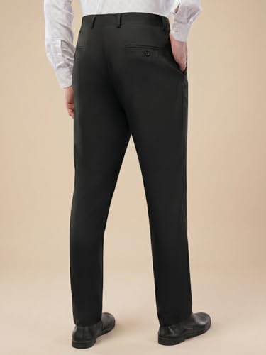Image of SaintX Men's Regular Fit Formal Trousers | Wrinkle Resistant | Easy Care | Stretchable Triple Blend Fabric | Everyday Office & Business Wear | Comfortable & Breathable Work Wear