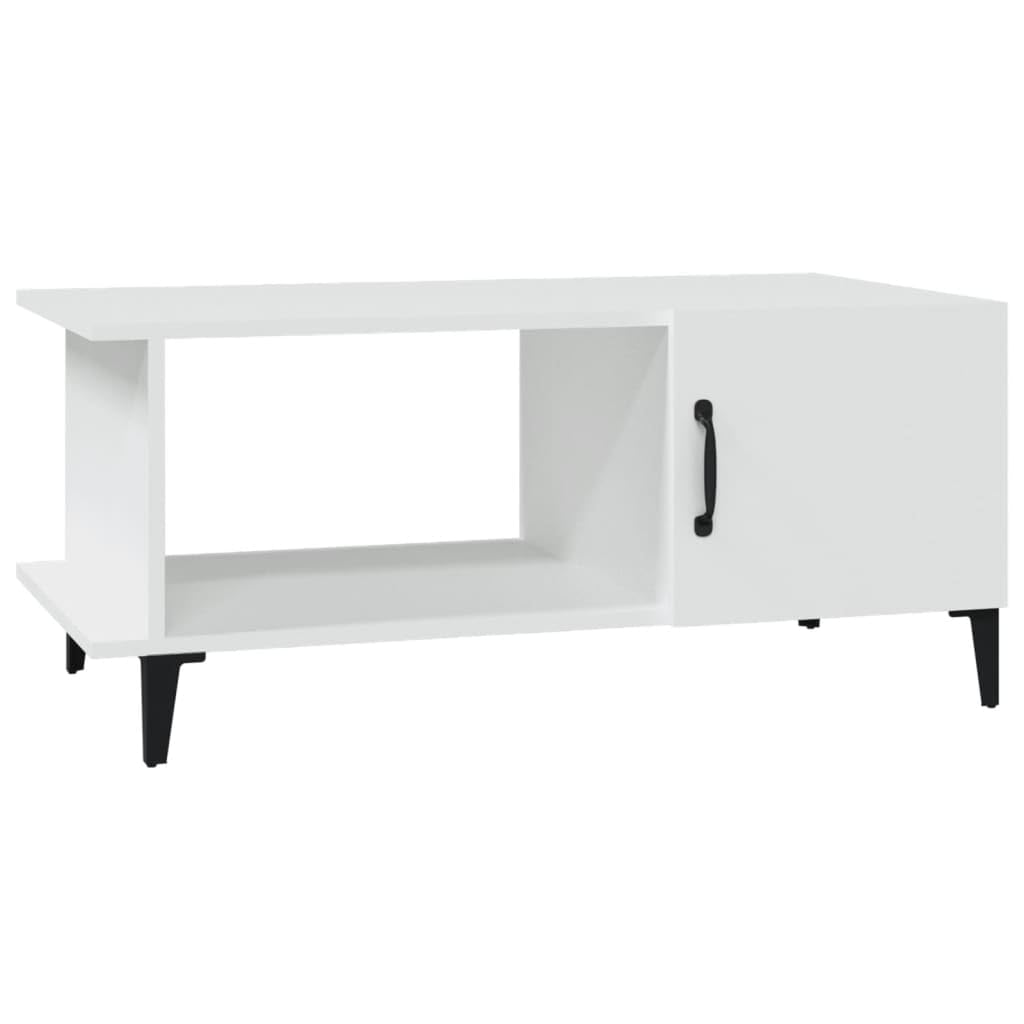 Table basse blanche en bois pour un salon chaleureux
