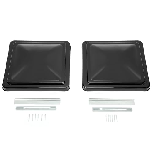 HECASA 2Pcs 14" RV Roof Vent Cover Compatible with Ventline Previous to 2008 and Elixir Vents Starting 1994 Vent Lid Replacement Plastic Black by HECASA - Used condition - US$31.52