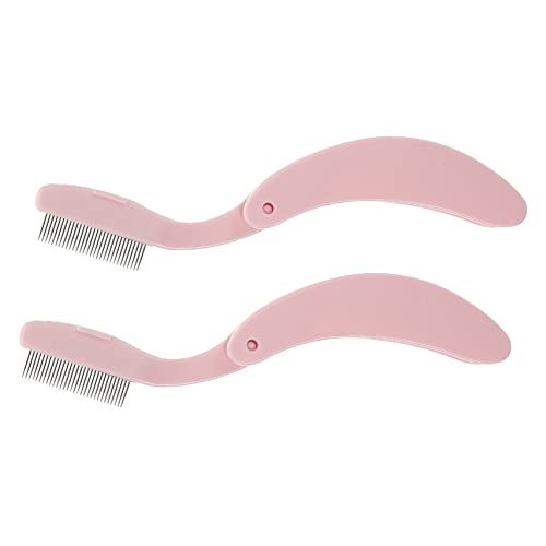 Baluue Portable Eyebrow Eyelash Comb Set Reusable Metal Spoolies Angled Lash Separator Beauty Tools for Women