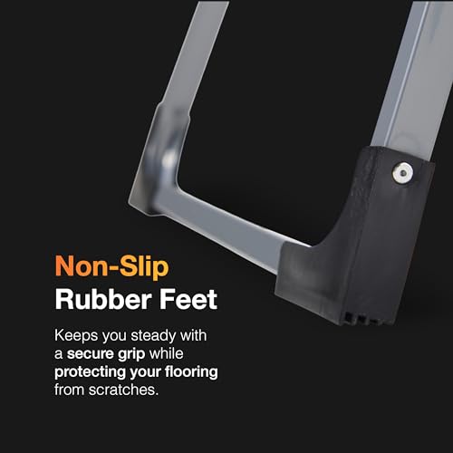 Masterworx 3 Step Ladder | Heavy Duty Folding Steel Stepladder With Safety Handle | 150Kg Max Capacity | Wide Anti-Slip Steps & Feet | Easy To Store | Ideal For Home, Kitchen, Garage & Diy Use - 9