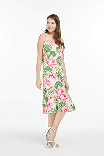 Image of Women's Hawaiian Mermaid Ruffle Dress Signature Prints | Mermaid Silhouette; Ruffle Hem; Soft Rayon Fabric; Signature Floral Prints; Resort Vacation Style