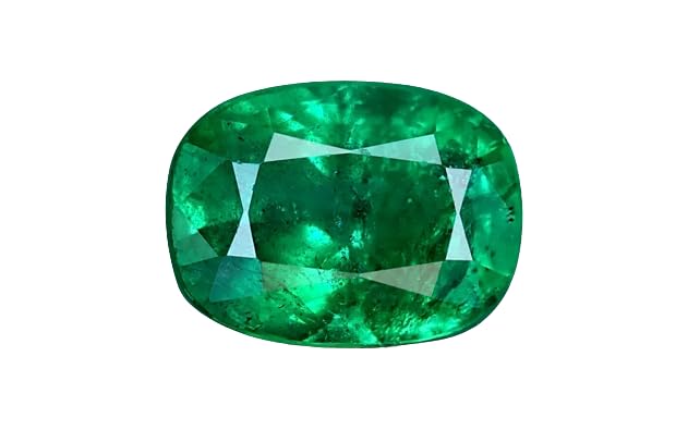 Esmeralda original de 8,25 quilates en talla cojín gema Shree Jewelrs