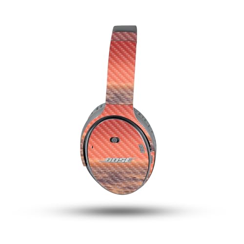 Image of MightySkins Carbon Fiber Skin Compatible with Bose QuietComfort 35 II Headphones - Red Horizon | Protective, Durable Textured Carbon Fiber Finish | Easy to Apply