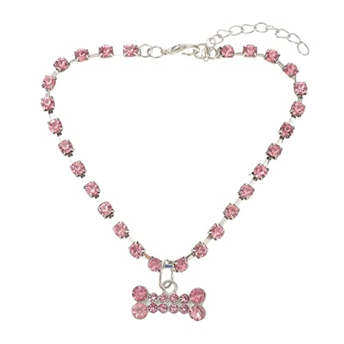 Kisangel Rhinestone Pet Cat Necklace Dog Collar Chain for Small Dogs Adjustable Pet Jewelry Stylish Necklace Photo Prop