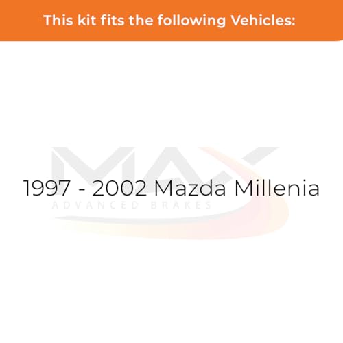 Image of Max Advanced Brakes Rear Brake Kit Compatible With 1997 1998 1999 2000 2001 2002 Mazda Millenia Replacement Premium OE Disc Brake Rotors and Ceramic Brake Pads