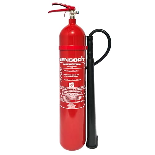 CO2 Feuerlöscher 5kg Kohlendioxid Löscher für elektrische Anlagen & EDV nach DIN EN 3 inkl. Instandhaltungsschild und Wandhalter