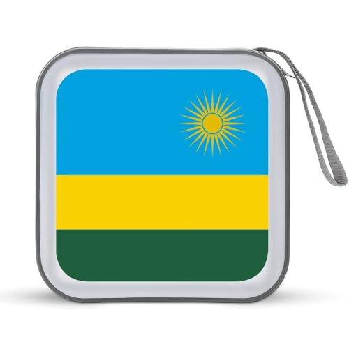 Rwanda Flag CD Case DVD Storage Case Portable