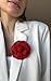 Vintage Style Elegant Camellia Fabric Flower Brooch Pin Scarf Bridal Dress Wedding Accessories Jewelry Gift (Red wool)