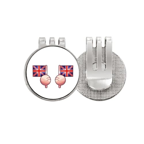 Marqueur de balle de golf magnétique avec clip émail drapeau britannique