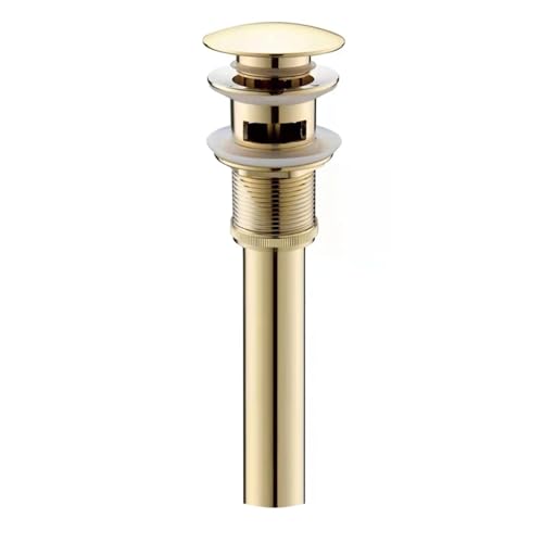 Desagüe Emergente para Lavabo Oro Pulido/Oro Rosa/latón Negro Lavabo de baño desagüe emergente Recipiente for Fregadero colador Accesorios(Gold 2)