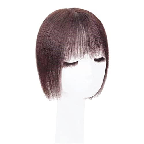 Partie centrale en soie cheveux humains 20 cm volumateur brun foncé
