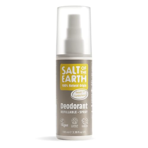Salt Of The Earth Natürliches Deospray, Amber & Sandelholz - Vegan, Langanhaltender Schutz, Ohne Tierversuche - 100 ml