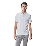 Robert Barakett Men's Georgia Short Sleeve Herringbone Polo Shirt, White, Large