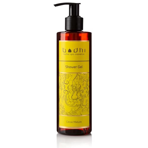 BODHI® Gel doccia mix agrumi 250 ml con rinfrescante profumo di agrumi, con oli essenziali puri di limone, lime e citronella, per donne e uomini, 98% naturale e vegano