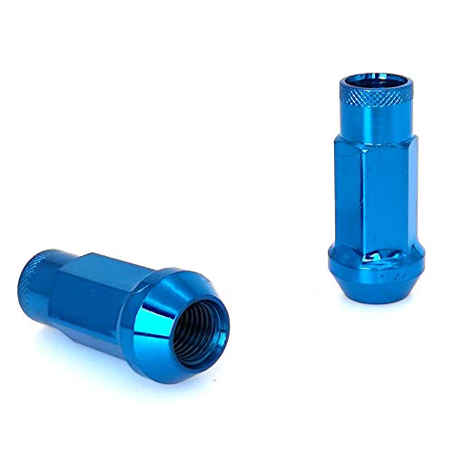 SOROPARTS Lug Nuts M12x1.25 Open End Wheel Nuts,Taper Acorn Seat, Forged Locknut Racing Nut 20 Set 2 Pieces Total 22 Pieces and 1 Nut Socket Key (Blue M12 x P1.25)