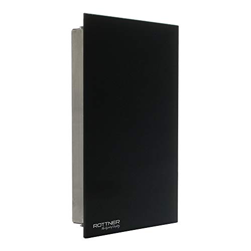 Rottner Schlüsselschrank Key Glass Black, Magnetverschluss, Schwarz, BxH 20x30 cm, 8 Haken, Befestigungsmaterial inkl.