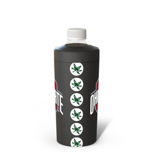 Image of Frost Buddy XL Can Cooler - Stainless Steel (Ohio State Buckeyes - Black) | Keeps drinks chilled 12+ hrs | No sweat, no condensation | Fits slim & standard cans | Durable, portable design