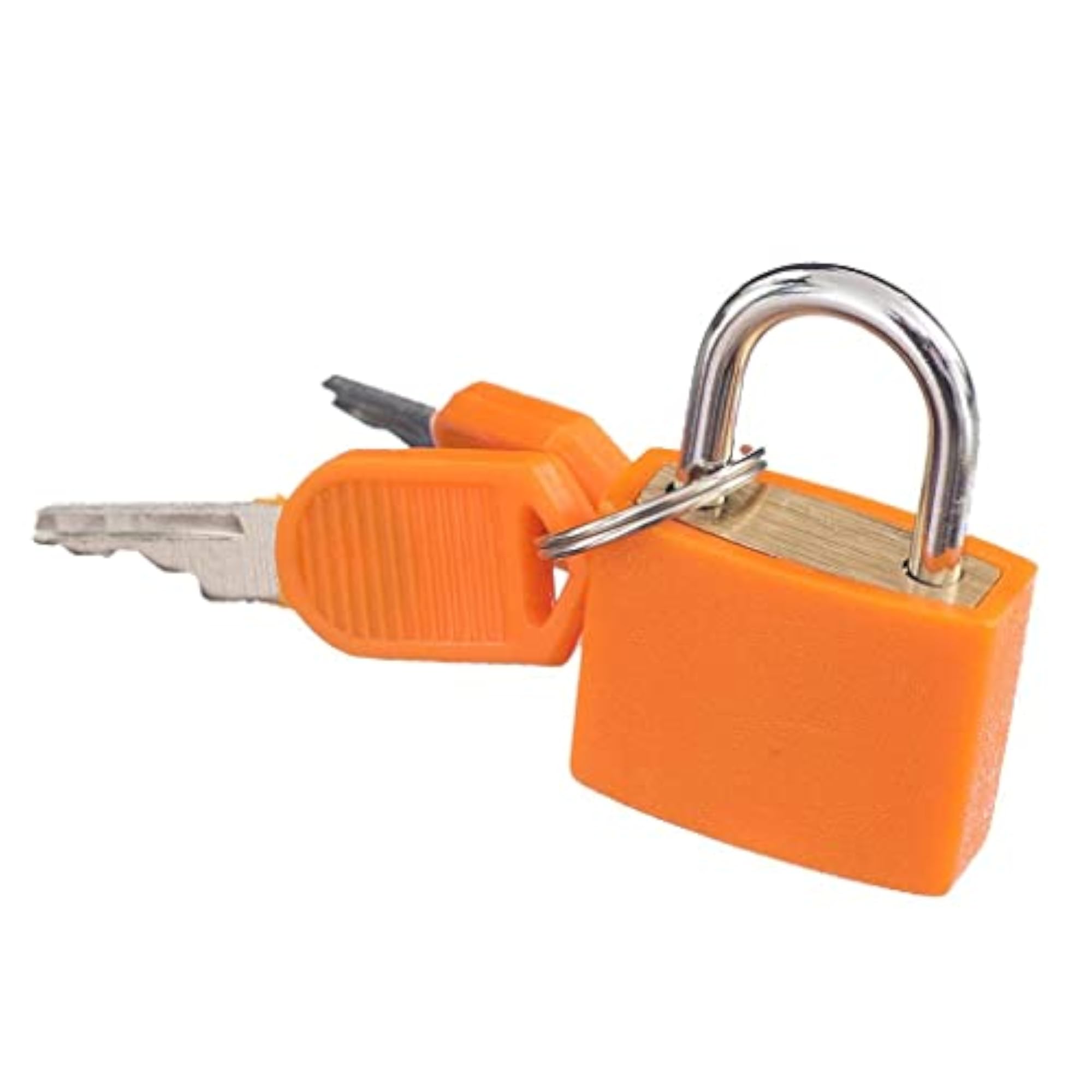 Small Padlock with Two Keys for Luggage, Orange