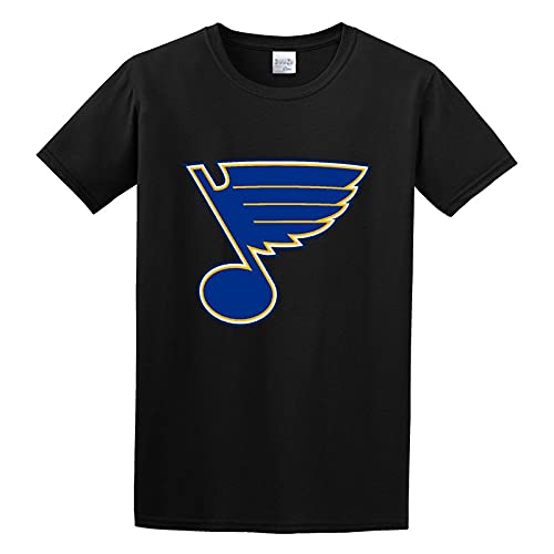 SukGarden St Louis Blues Funny Quotes Cotton Round Neck Shirt for Men Black XL