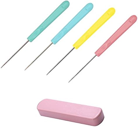 NA 4 Pcs Hand Craft DIY Tool Set Plastic Handle Scratch Awl Sewing Awl Tool for Sewing, DIY Handicrafts