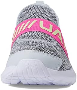 Under Armour Girls Pre School Surge 3 Slip On Running Shoe, (100) Halo Gray/Rebel Pink/Fade, 12 Little Kid | Image 2