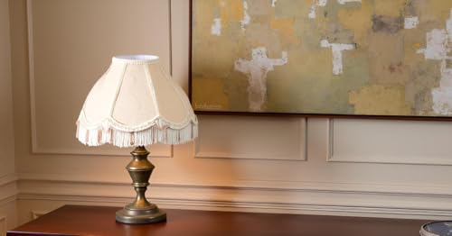 Aspen Creative 55006 Handsewn Scallop Dome Transitional UNO Fringe Lamp Shade in Pharpayre Gold, 4" Top x 10" Bottom x 7" Height, Slip UNO 33mm by Aspen Creative - Image 7