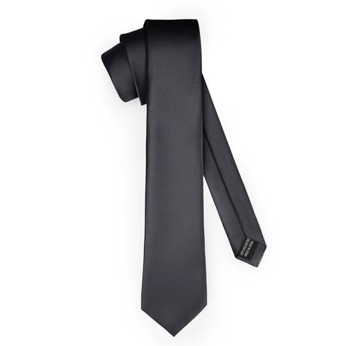 Ladeheid Cravatta classica da uomo, opaca, perfetta per l'ufficio e le festività, colori vari - Ideale per incontri d'affari, matrimoni TMM-8 (150cm x 8cm, Nero)
