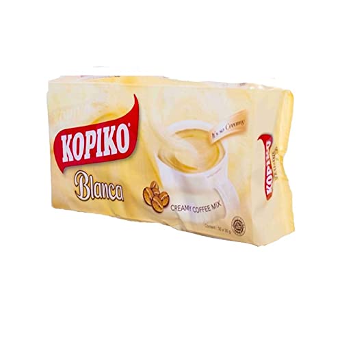 Kopiko Creamy Blanca Long Pack 3 in 1 Instant Coffee Mix 30 Bags, 30g