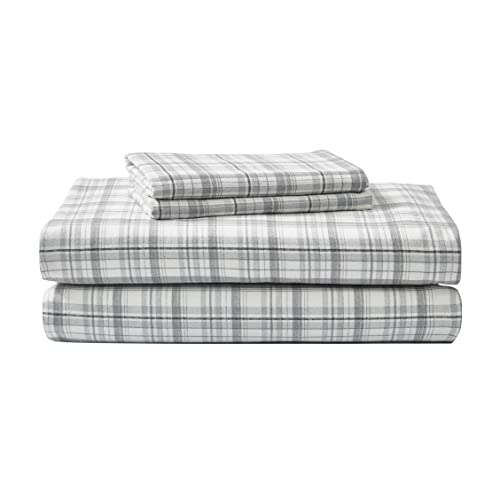 Eddie Bauer - Twin Sheets, Cotton Flannel Bedding Set, Brushed For Extra Softness, Cozy Home Decor (Beacon Hill Ivory, Twin) #TOP1