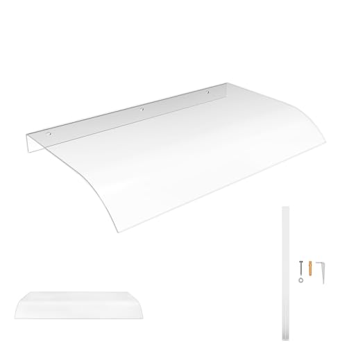 Froadp Marquesina para puerta de casa, 50 x 80 cm, techo de puerta de PET transparente, 3,5 mm de grosor, protección contra la lluvia y protección UV, para puerta, ventana, balcón, garaje, terraza