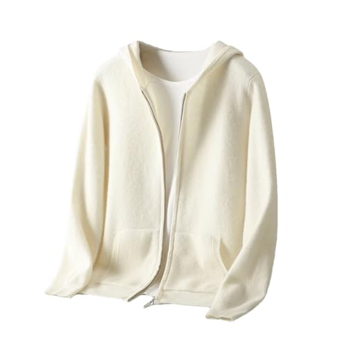 Men's Hooded Top with Zipper and Pocket Comfortable Knit Sweater 100 Percent Merino Wool Sweater Wool Sweater