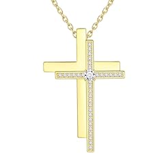 A,Double Cross Pendant - Gold