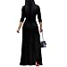 FANDEE Plus Size Maxi Dress for Women - Casual Summer Sundress V-Neck 3/4 Sleeve Solid Black XL